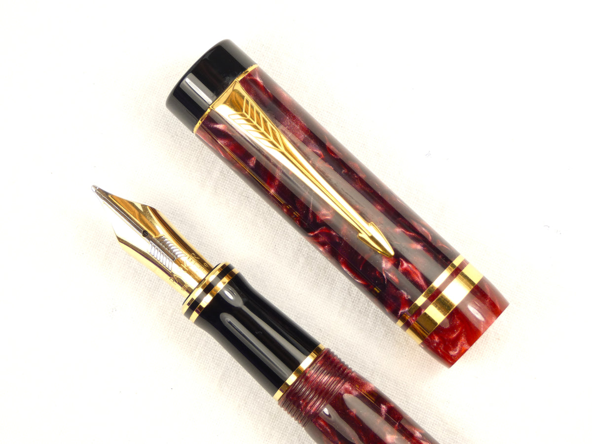 Parker Centennial in Marbled Maroon. 1987. – Collectablepens