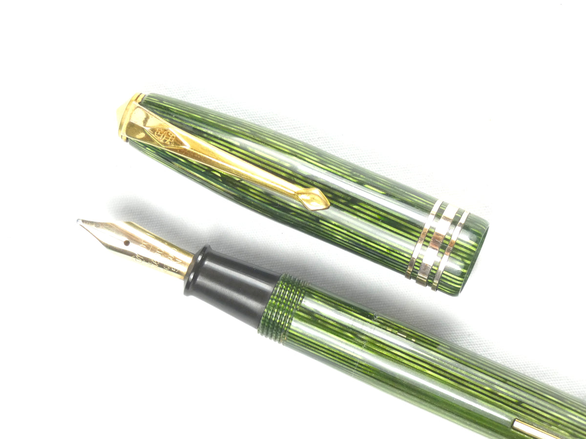 Conway Stewart 36 in Green Stripes. Fabulous condition