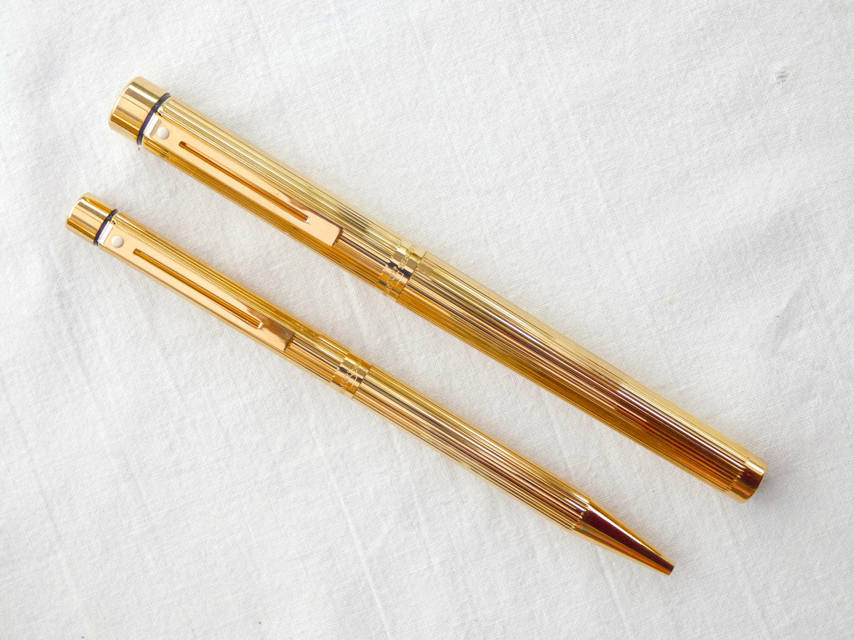 Sheaffer Targa 1005 Boxed Set. 23Ct. Gold Plated. Immaculate