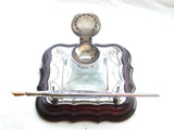 Sterling Silver Inkstand and Dip Pen