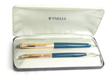 Parker 51 Custom Boxed Set In Teal 