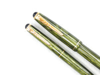 Onoto 22 Fountain Pen/Pencil Set. Striated Green