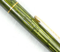 Onoto 22 Fountain Pen/Pencil Set. Striated Green