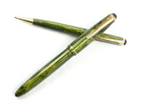 Onoto 22 Fountain Pen/Pencil Set. Striated Green