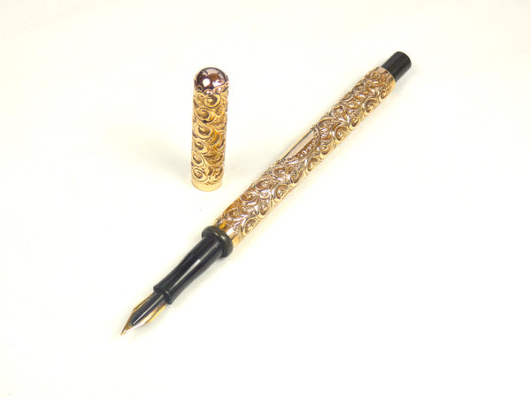 9Ct. Gold Embossed Eyedropper Fountain Pen