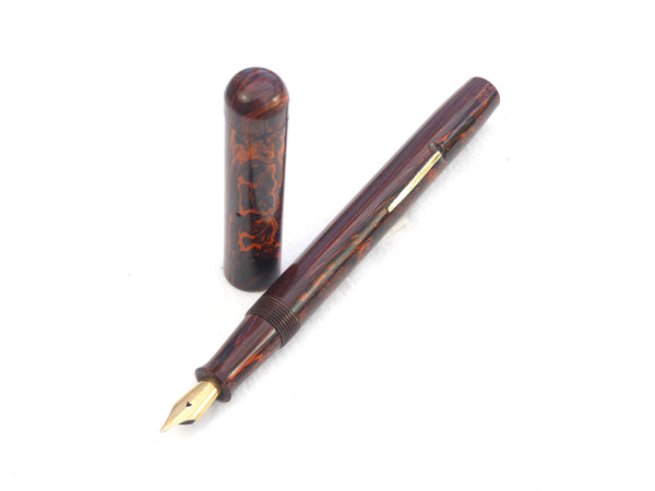 Mottled Red Hard Rubber Pen
