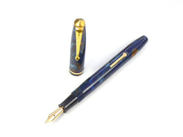 Conway Stewart No.12 in Marbled Blue with Gold Veins