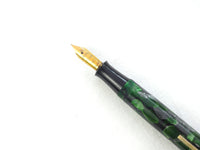 Burnham Fountain Pen/Pencil Set in Marbled Green