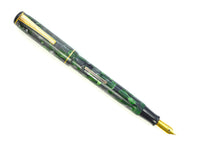 Burnham Fountain Pen/Pencil Set in Marbled Green