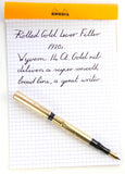 Rolled Gold Overlay Lever Filler. 1920s.