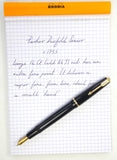 Parker Senior Duofold in Black. Needle Point Nib.