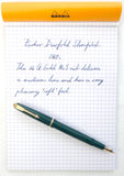 Parker Duofold Slimfold in Green.